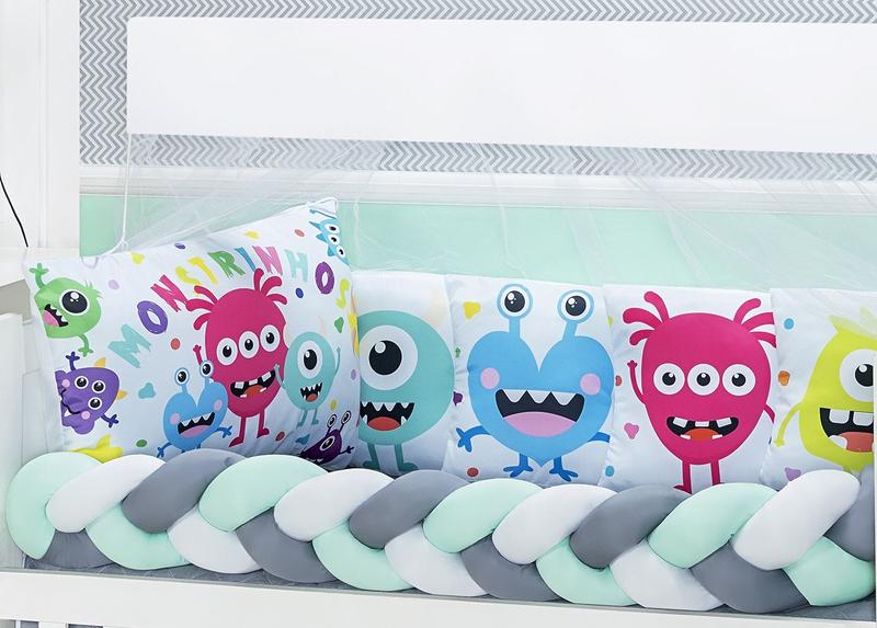 Imagem de Kit americano de berço baby zoo estampado 10 peças para bebe luxuoso