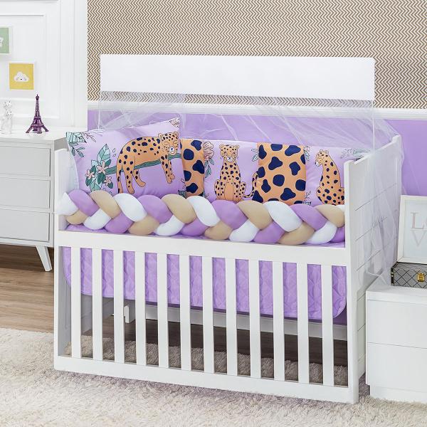 Imagem de Kit americano de berço baby zoo estampado 10 peças para bebe luxuoso