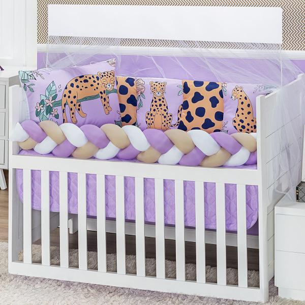 Imagem de Kit americano de berço baby zoo estampado 10 peças para bebe luxuoso