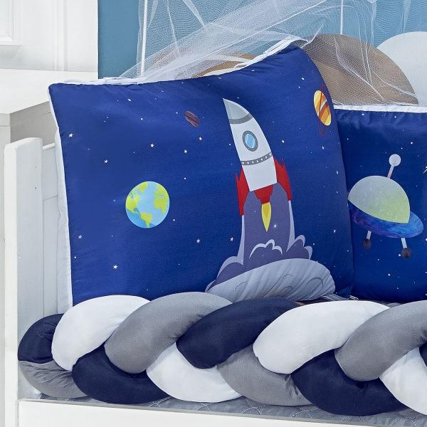 Imagem de Kit americano de berço baby zoo estampado 10 peças para bebe luxuoso