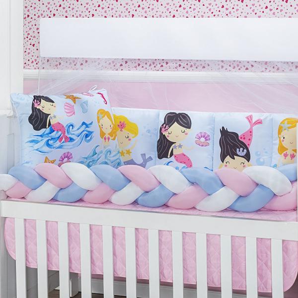 Imagem de Kit americano de berço baby zoo estampado 10 peças para bebe luxuoso