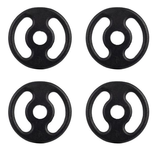 Kit Anilhas 4 X 1Kg Para Barra Halter Musculação Preto - Irn Imagem de Kit Anilhas 4 X 1Kg Para Barra Halter Musculação Preto