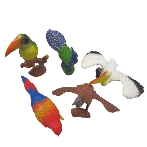 Imagem de Kit Animais Aves Brinquedo De Borracha 5 Peças aleatórios (TEMOS MUITOS MODELOS CONFIRA)