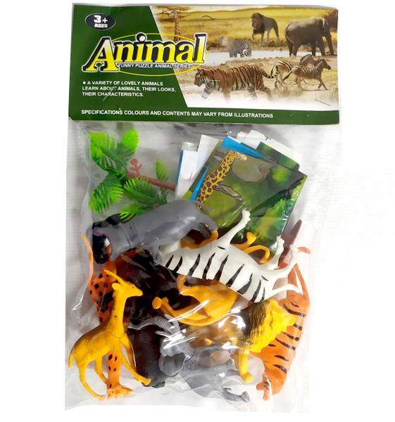 Imagem de Kit Animais c/12 bonecos Girafa Elefante Zebra Camelo Macaco Leão