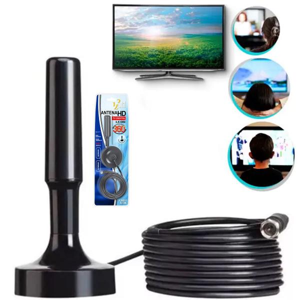 Imagem de Kit Antena Digital TV Interna Externa HDTV UHF Cabo Iamantada Smart A Prova Agua