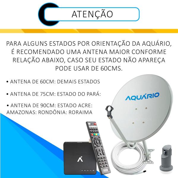 Imagem de Kit Antena Parabolica 60cm Externa Banda Ku Digital 