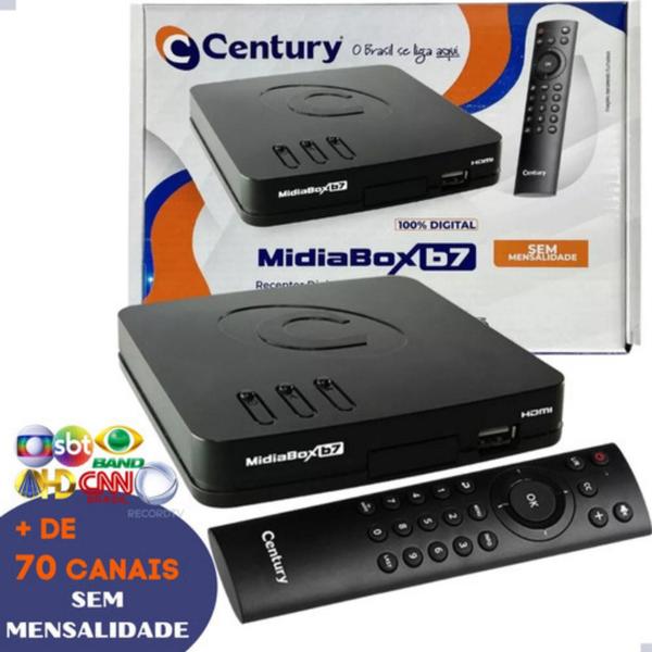 Imagem de Kit Antena Parabólica Digital  Banda Ku C/ Midiabox B7 5G Century LNBF E CABO