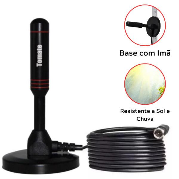 Imagem de Kit Antena Tv Digital (interna/externa) Prova Agua E 3m Cabo