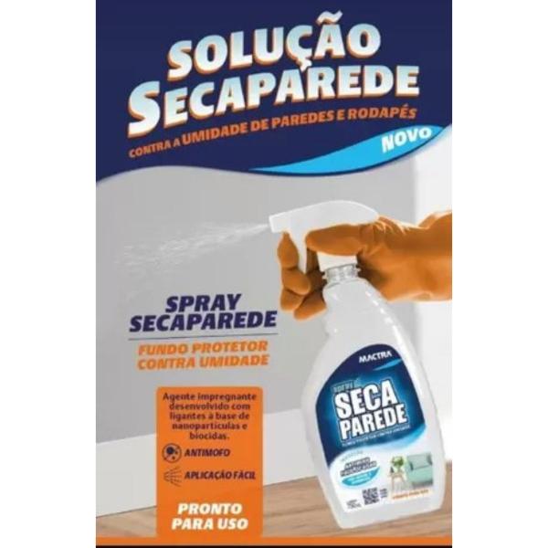 Imagem de Kit Anti Umidade Parede Rodapé - Massa E Spray Seca Parede Mactra (Massa 12 kg e Spray 750 ML)