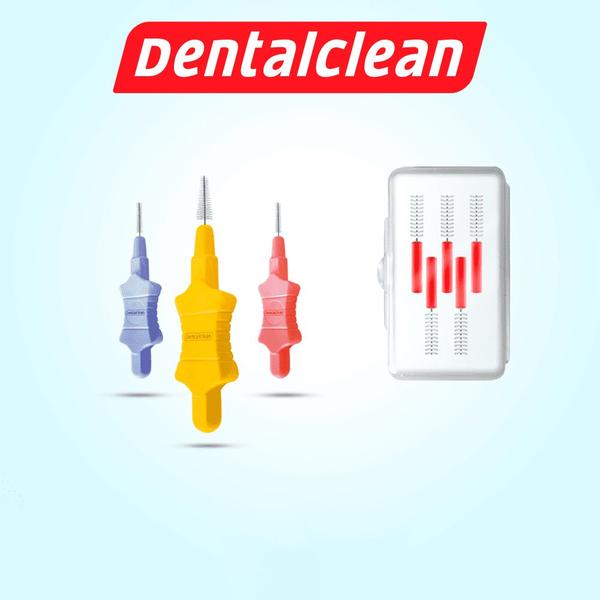 Imagem de Kit Anual 4 Escovas Interdental para Aparelho Cilindrica Fina 0,5mm Próteses Implantes Dentalclean