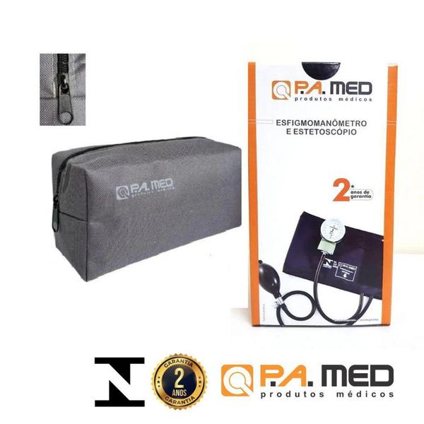 Kit Ap. Pressão Esfigmomanômetro + Estetoscópio Bordo PA Med - P.A. MED Imagem de Kit Ap. Pressão Esfigmomanômetro + Estetoscópio Bordo PA Med - P.A. MED