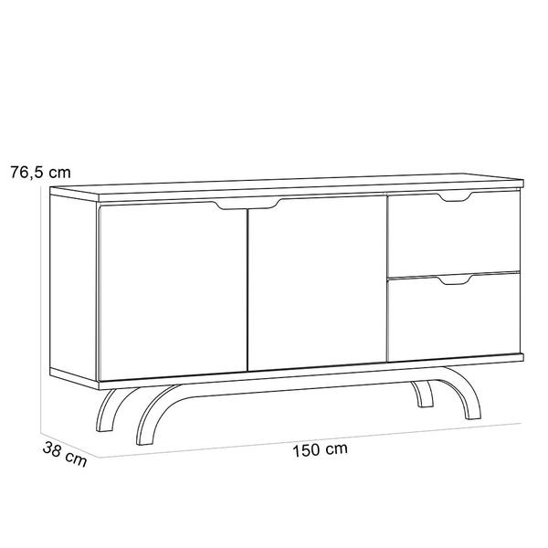 Imagem de Kit Aparador Buffet Bar Living com Cristaleira Adega Vicky N01 Off White - Lyam Decor