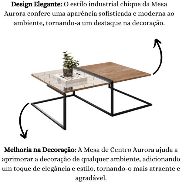 Imagem de Kit Aparador Mesa Lateral Apoio e Centro Aurora Demolição