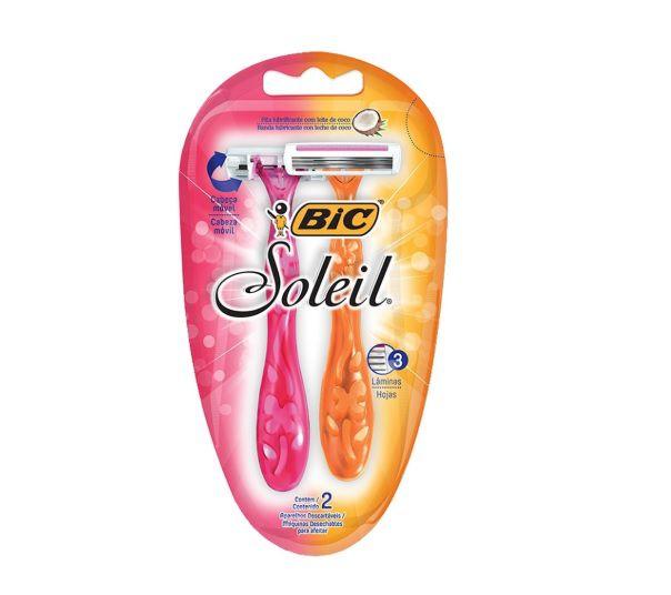 Imagem de Kit Aparelho de Barbear Soleil Rosa e Laranja  com 6