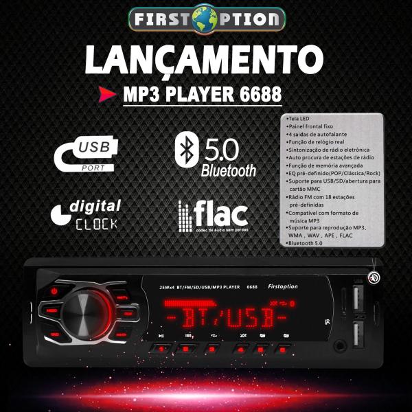 Imagem de Kit Aparelho Mp3 Com Bluetooth Radio Fm Usb  + Falante Bravox 06"