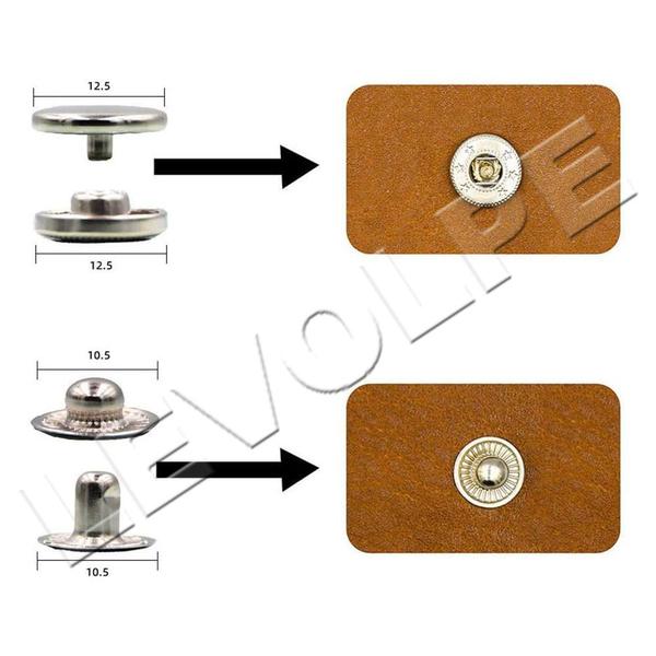 Imagem de Kit Aplicador Manual + Estojo Com 120 Botões Pressão Metal Para Roupas