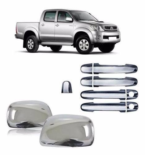 Imagem de Kit Aplique Capa Cromada Retrovisor Maçanetas Hilux 2007