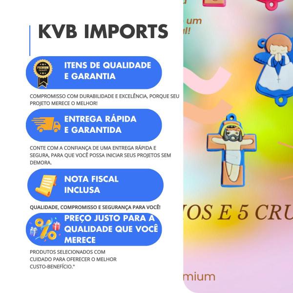Kit Aplique Entremeio Emborrachado Cruz e Anjinho 5 Pares 10un com Contas Plásticas Imagem de Kit Aplique Entremeio Emborrachado Cruz e Anjinho 5 Pares 10un com Contas Plásticas