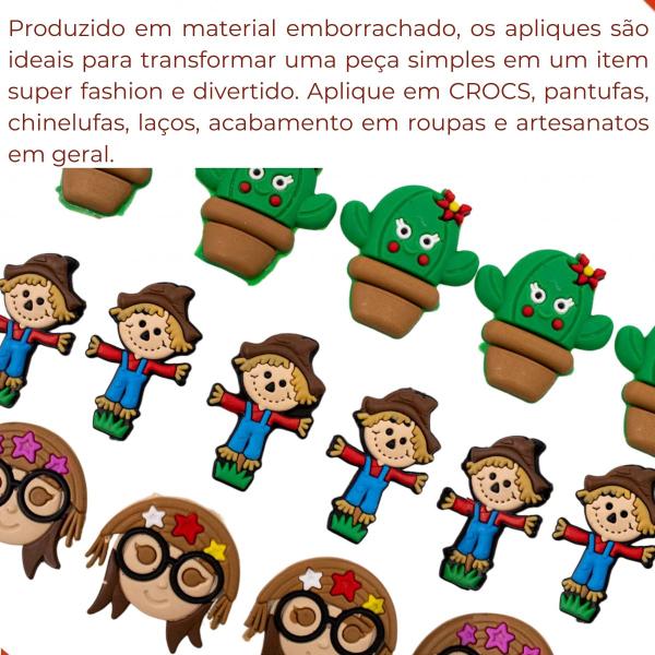 Imagem de Kit aplique festa junina menina e cacto emborrachado com 50 peças