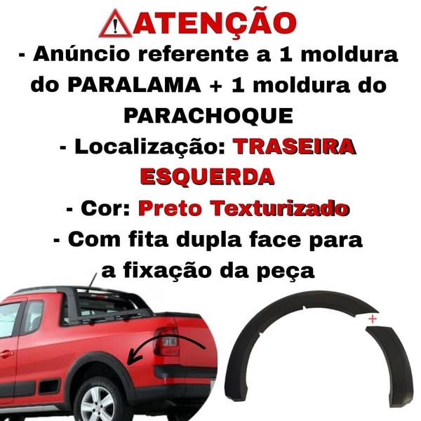 Kit Aplique Friso Paralama Traseiro Volkswagen Saveiro Cross G5 2010 2011 2012 2013 Esquerdo Original Imagem de Kit Aplique Friso Paralama Traseiro Volkswagen Saveiro Cross G5 2010 2011 2012 2013 Esquerdo Original