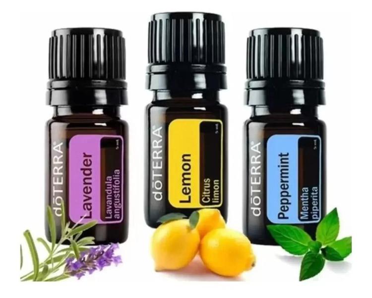 Imagem de Kit apresentação Óleos essencias 1 Lavanda 5ML + 1 Peppermint 5ML + 1 Lemon 5ML Mais vendido