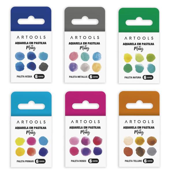 Kit Aquarela Em Pastilha 36 Cores Artools Imagem de Kit Aquarela Em Pastilha 36 Cores Artools