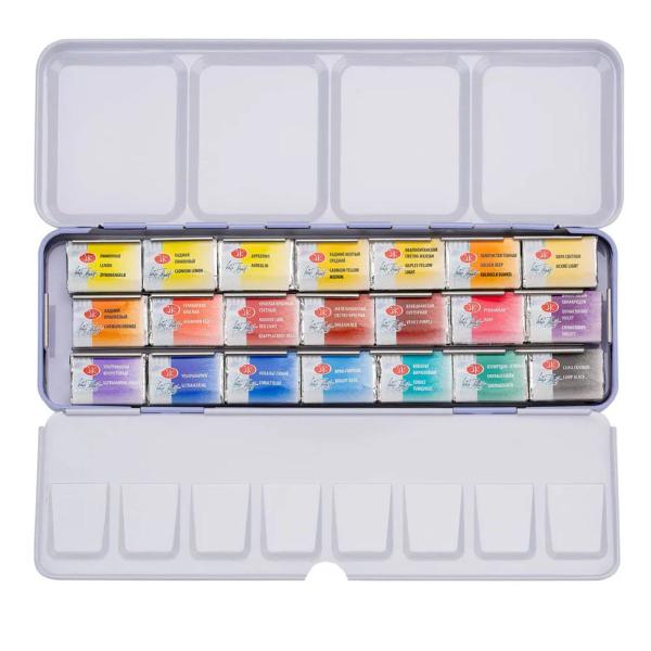 Imagem de Kit Aquarela Nevskaya White Nights Sonnet Estojo Metal Bazanova C/21 Cores