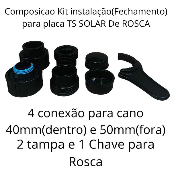 Imagem de Kit Aquecedor Solar Piscina 10Placas 3Mt ROSCA+Válvula Vqv