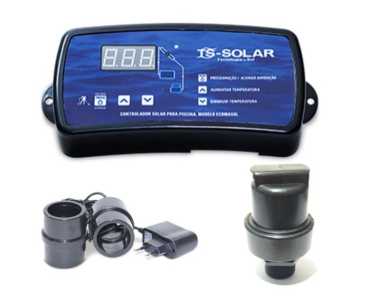 Imagem de Kit Aquecedor Solar Piscina Placas Coletoras E Controlador