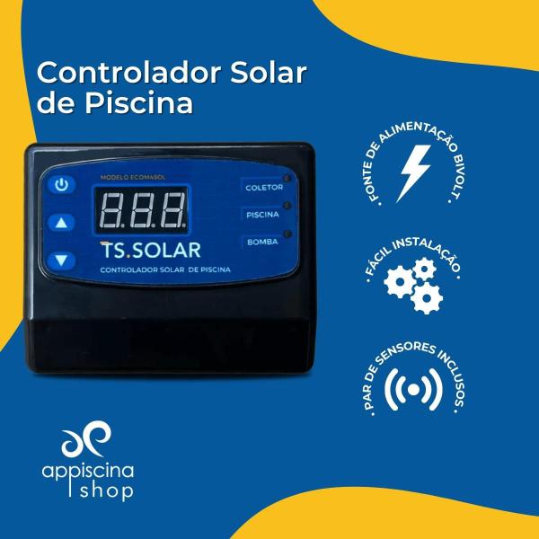 Imagem de Kit aquecimento solar piscina 12 placas 5mt+ control+ valvs