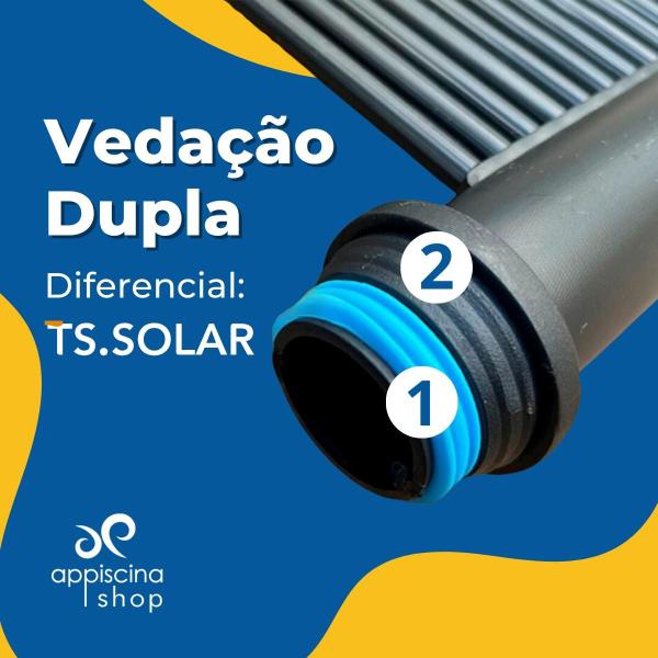 Imagem de Kit aquecimento solar piscina 47 placas 3mt+ control+ valvs