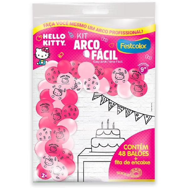 Imagem de Kit Arco Fácil - Hello Kitty Rosa - 1 unidade - Festcolor - Rizzo