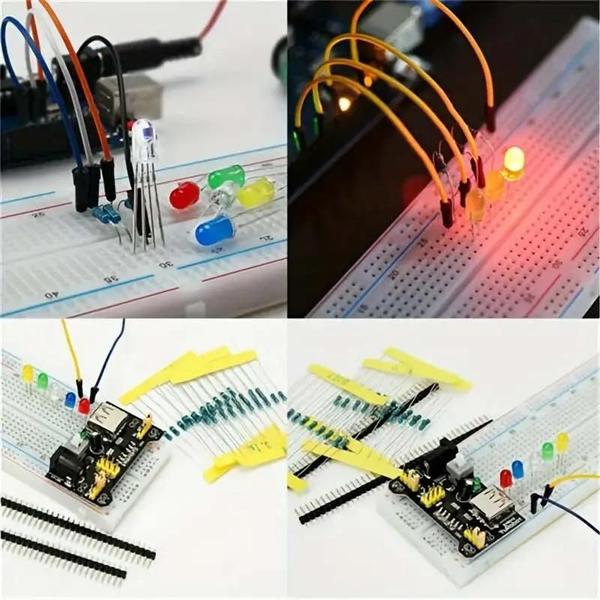 Imagem de Kit Arduino Uno R3 DIY - 830 Peças com Pontos de Empate