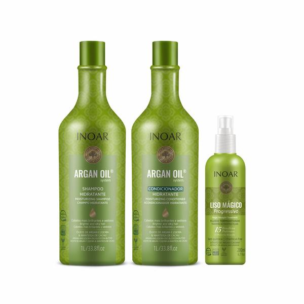 Imagem de Kit Argan Oil System Argan Oil Shampoo Condicionador Liso