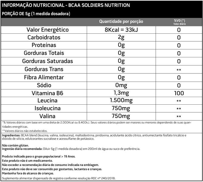 Imagem de Kit: Arginina 250g + BCAA Em Pó 250g + Taurina 250g - 100% Puro Importado - Soldiers Nutrition