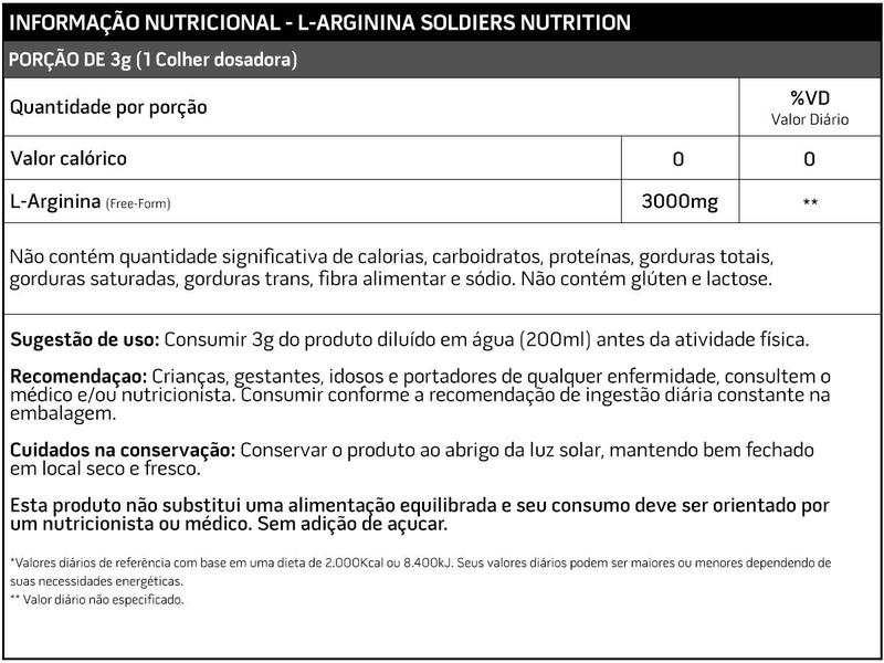 Imagem de Kit: Arginina 250g + Glutamina 500g + Taurina 250g - 100% Pura Importada - Soldiers Nutrition