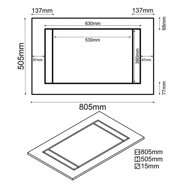 Imagem de Kit Armário Aéreo e Balcão para Cooktop de Cozinha 02 Portas Diana 80 cm - D'Rossi