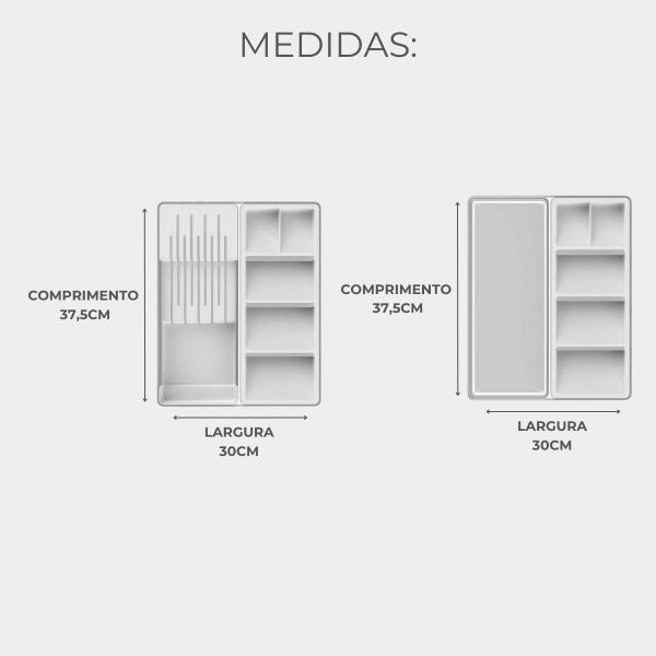 Imagem de Kit Armario Cozinha Organizador Utensilios Facas E Talheres