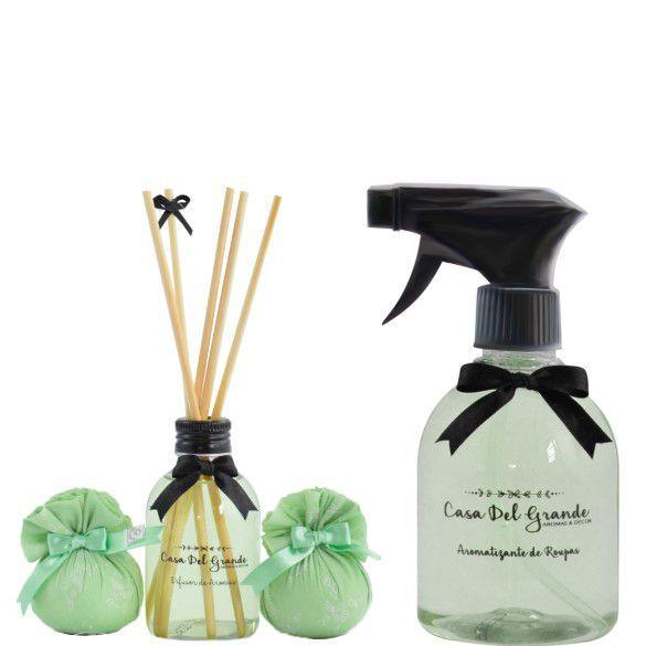 Imagem de Kit Aromas Bamboo (Aromatizante Roupa + Mini Difusor + Sachês)