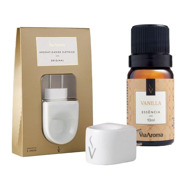 Imagem de Kit Aromatizador Original Via Aroma + Essência Vanilla 10 ml Aromaterapia