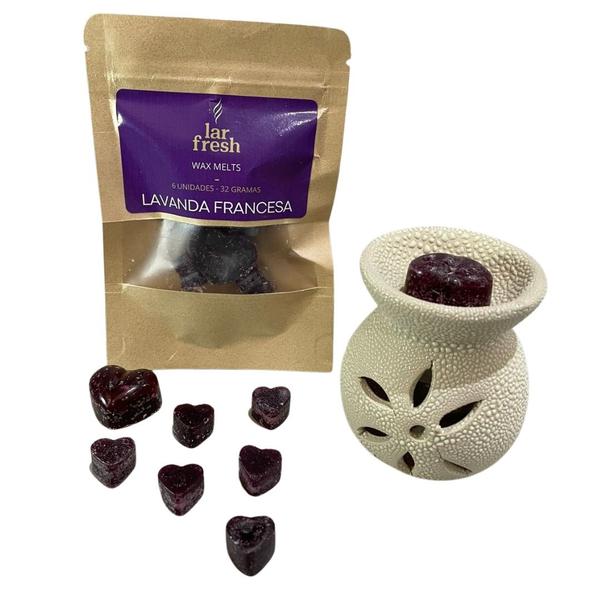 Imagem de Kit Aromatizador Rechaud + Wax Melts + Vela Rechaud Lar Fresh