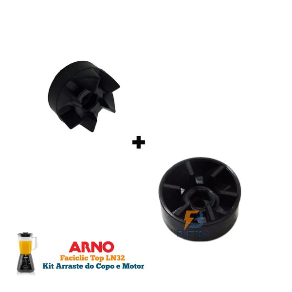 Kit Arraste do Motor e Do Copo para Liquidificador Arno Facilic Top LN32 Imagem de Kit Arraste do Motor e Do Copo para Liquidificador Arno Facilic Top LN32