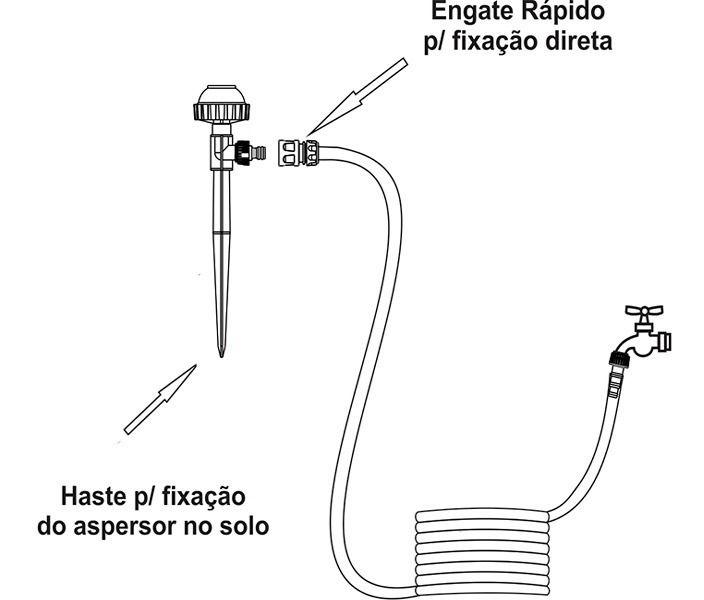 Imagem de Kit aspersor mini agricola 3,0mm amarelo haste agrojet