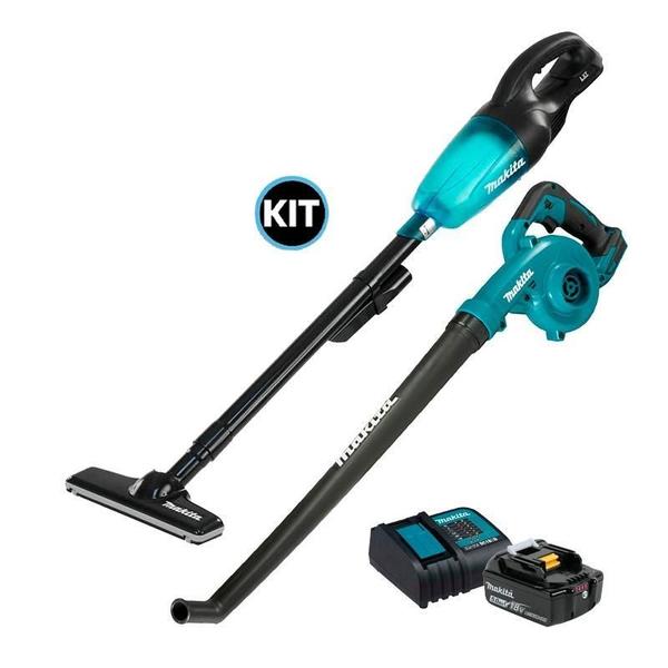 Imagem de Kit Aspirador A Bateria Makita 18V Dcl180Zb + Soprador 18V