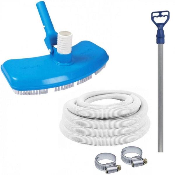 Imagem de Kit Aspirador para Piscina + Mangueira 10m + Cabo 2m Retratil