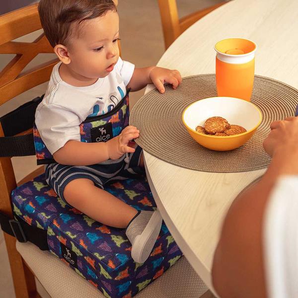 Imagem de Kit Assento de Alimentação Almofada de Elevação Com Cinto Para Bebes e Crianças Tema Espacial Alce