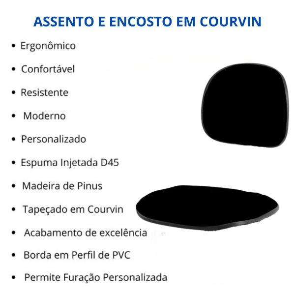 Imagem de  Kit Assento e Encosto Cadeia Executiva material sintético Preto