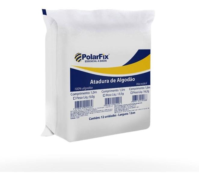 Imagem de Kit Atadura Algodão Ortopédico Polar Fix 10cm X 1,8m 36 Und