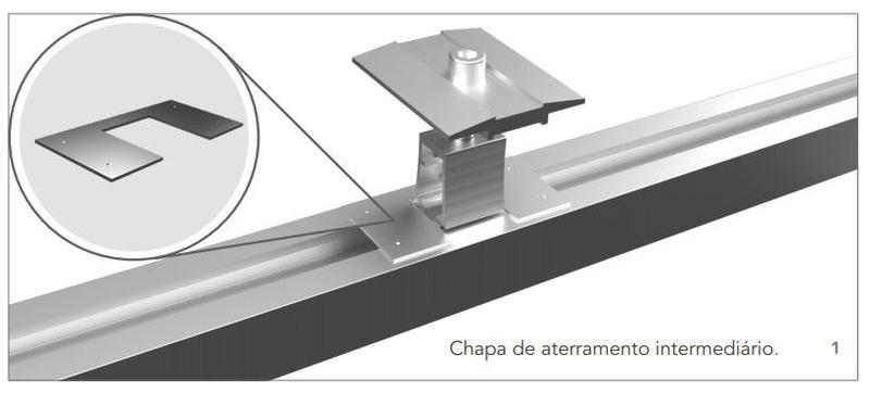 Imagem de Kit aterramento para estrutura painel solar romagnole / universal p/ 4 placas