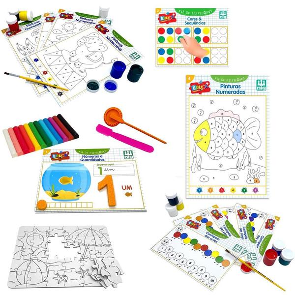 Imagem de Kit Atividades Educativas Escolar Infantil Completo Premium - Nig Brinquedos